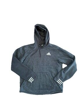 Adidas Essentials Fleece Hoodie - Dark Grey Heather - Men’s Size M